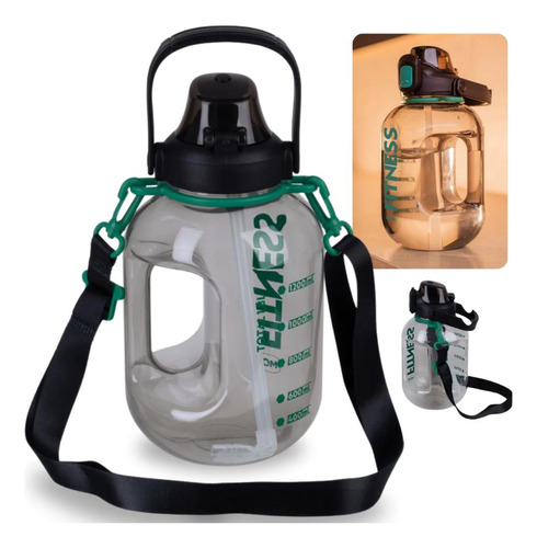 Garrafa 1,8l Alça Suporta Celular + Garrafa 750ml Com Capa