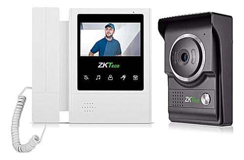 Zkt Eco Kit Videoportero Intercomunicador Puerta Para Uso El