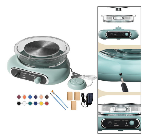 Mini Kit De Torno De Cerámica Con Pétalo De Pie, Verde