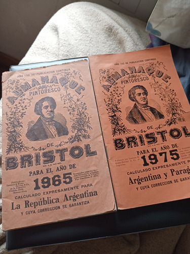 2 Almanaques Pintoresco Bristol Año 1965 Y 75