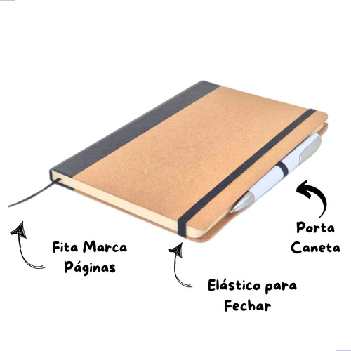 Caderneta Anotação A5 Executiva Tipo Moleskine Capa Kraft