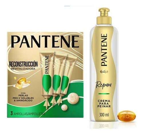 2 Pack Ampolletas Y Crema Cabello Procesado Y Dañado Pantene
