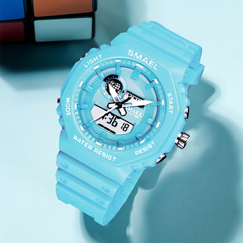 Relógio Masculino Smael 8037 Anadigi Azul