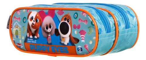 Estojo Duplo Pets 2 Puppy Eyes 2 Divisórias - Dermiwil Cor Verde