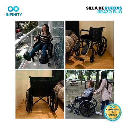 Silla De Ruedas Infinity Neumática Con Elevapiernas Color Azul-Gris