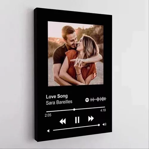 CUADRO CANCIÓN DE SPOTIFY O MENSAJE FOTOS PERSONALIZADAS