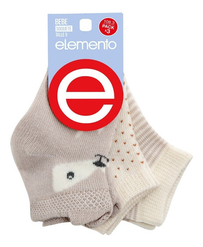 Imagen 2 de 4 de Pack X 6 Pares Soquetes De Bebe Elemento Nene/nena Art 108.3