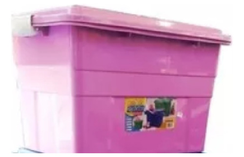 Caixa Plastica Organizadora 70 Litros kit 02 Peças Rosa