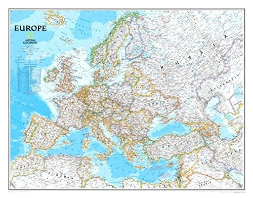 La Europa Política Cartel Del Mapa De 30 X 24 Pulgadas.