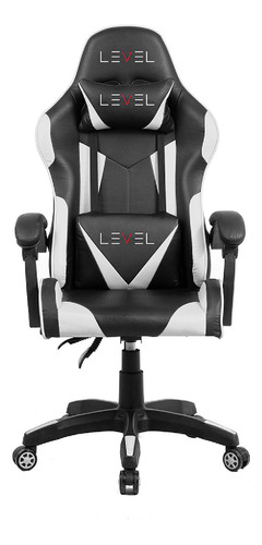 Cadeira Gamer Level, Branco/preto- Lvc01dn Cor Preto E Branco Material Do Estofamento Couro Sintético