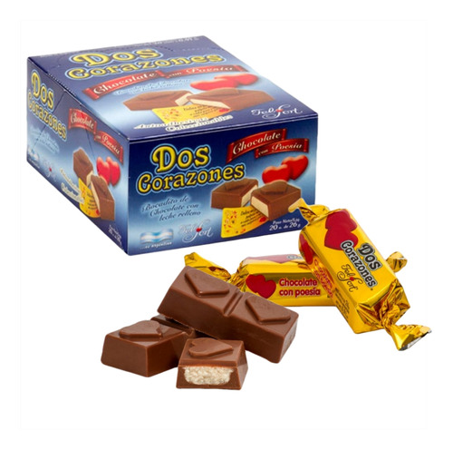 Bombones De Chocoate Dos Corazones X 20u - Cotillón Waf