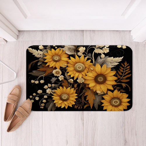 Feelyou Tapete Baño Floral Para Alfombra Girasol Niño Niña X