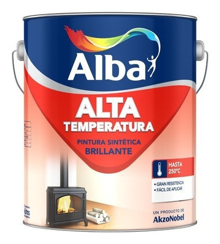 Pintura Esmalte Alta Temperatura Alba Aluminio 1/2 Lt 