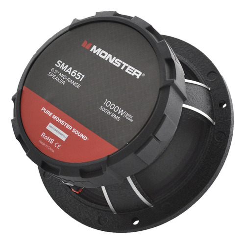 Medio Rango Monster Sma651 6.5 PuLG 500 Rms 8 Ohms Open Show Color Negro