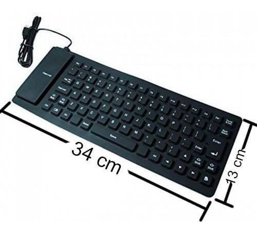 Teclado Flexible Usb Portatil Plegable Resistente Polvo Agua