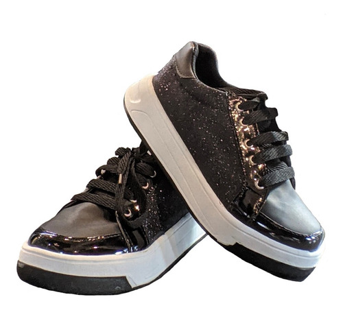 Zapatilla Sneaker Urbana Moda Casual  Glitter Mujer 