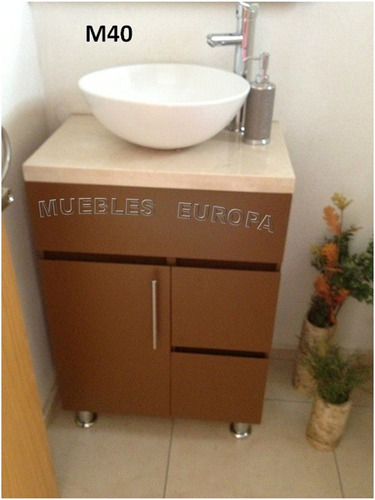 Mueble De Baño Con Cubierta Marmol Y Ovalin Moderno Diseño