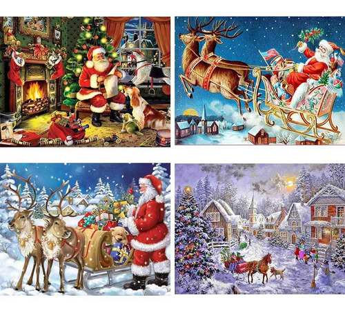 Diy 5d Diamond Pintura Kit De Navidad Dibujos Animados Patró