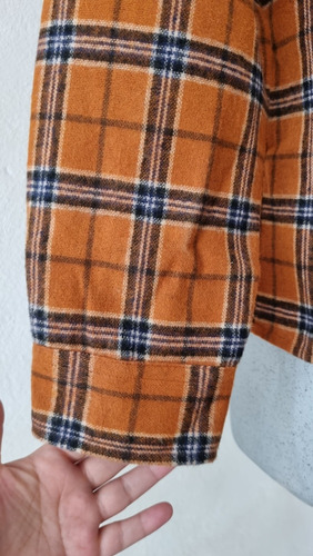Camisa Franela A Cuadros Corte Slim Hombre Talla M - L
