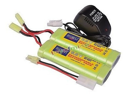 2x 9.6v Nimh 2800mah Batería Para Rc Tank Car Airsoft Charge