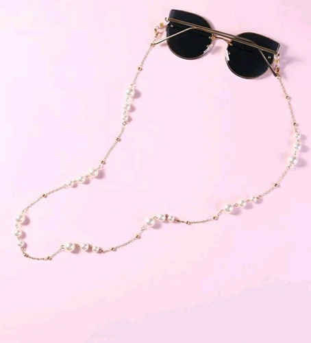 Straps Correa Lentes Cadena Dorada Y Perlas Doradas Straps Correa Lentes Cadena Dorada Y Perlas Doradas