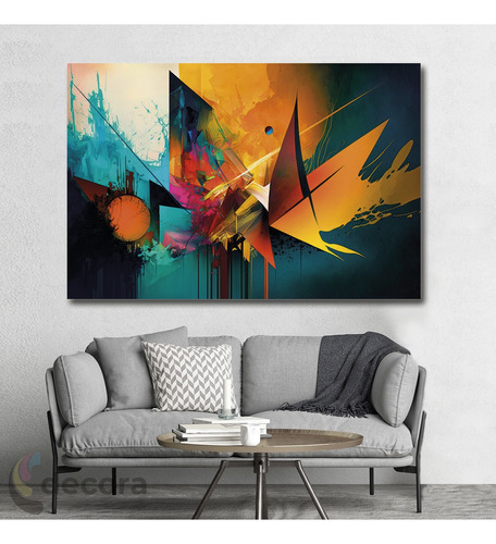 Cuadro Abstracto Colores Elegante Sala Canvas Dx38 60x40