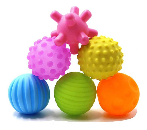 Pelotas De Goma Textura Sensorial Suaves Con Chifle Bebes