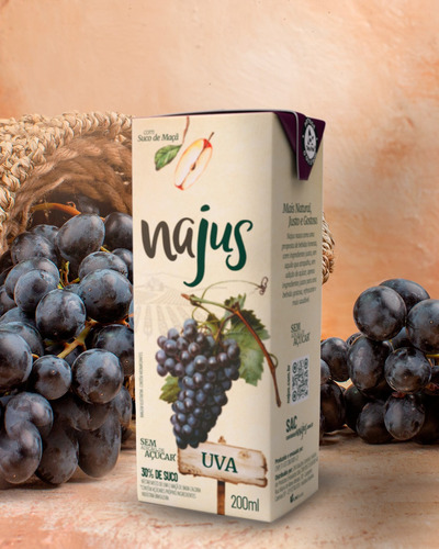 Suco De Caixinha De Uva Unifoods Kit 3 Uni 200ml