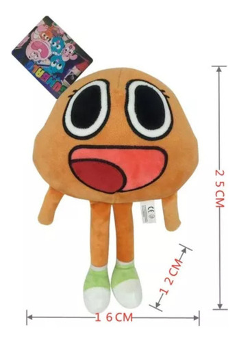 A, Nuevo Peluche 3 Piezas El Asombroso Mundo Gumball Darwin