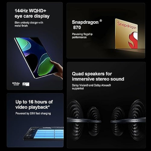 Xiaomi Pad 6 Wifi, Versión 11, 144 Hz, 8840 Mah (no)