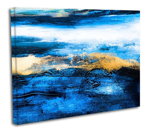 Cuadro Lienzo Canvas 60x80cm Abstracto Tipo Oleo Azul