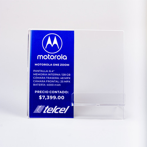 Base Exhibidor Portacelular Acrílico Portaprecio Pack 100