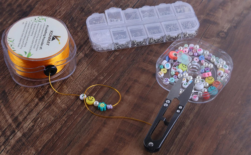 Konmay 1 Rollo De Cuerdas De Pulsera Elásticas Planas De 0,8