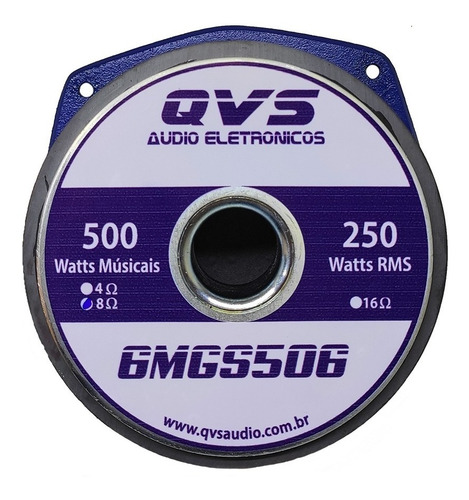 Imagem 5 de 6 de Mid Bass Qvs 6 250rms Medio Grave | 6mgs25016 Ohms