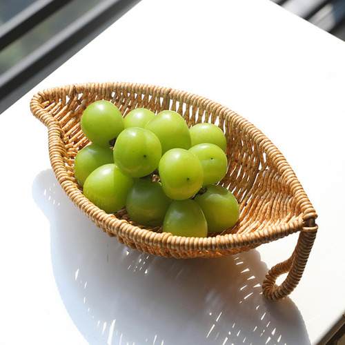 Cesta De Armazenamento De Vegetais De Vime Rústica Cesta De