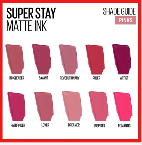 Imagen 8 de 8 de Labiales Maybelline Superstay Matte Ink, Larga Duración