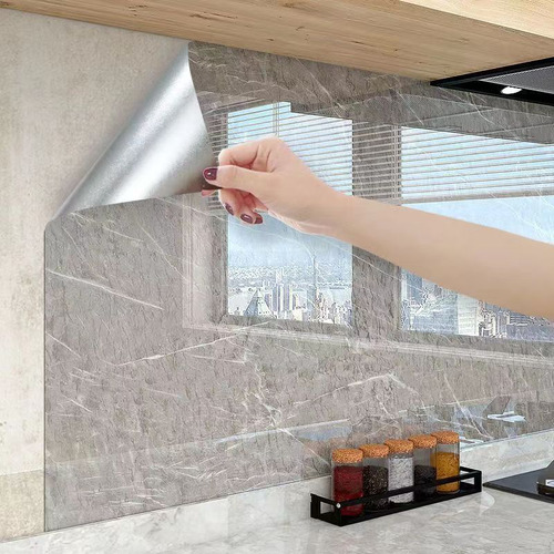 Adesivo Anti-gordura Para Cooktop De Cozinha, Cinza Claro 5m