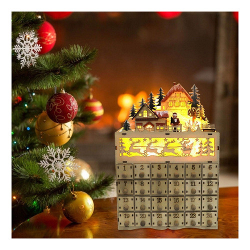 Mc . Caja Del Tesoro Del Calendario De Adviento De Madera