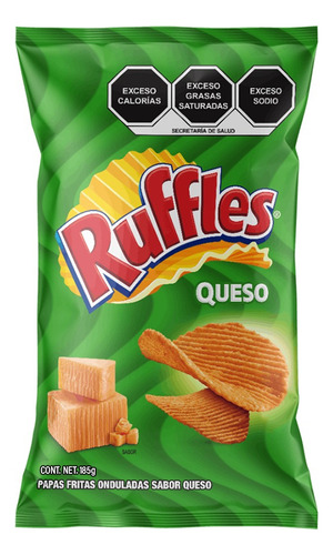 3 Pack Papas Fritas Queso Ruffles Sabritas 185