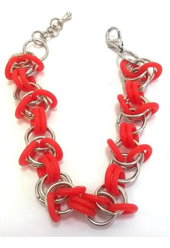 Imagen 4 de 10 de Pulsera Tejido Medieval 7 Colores Regulable Níquel Silicona