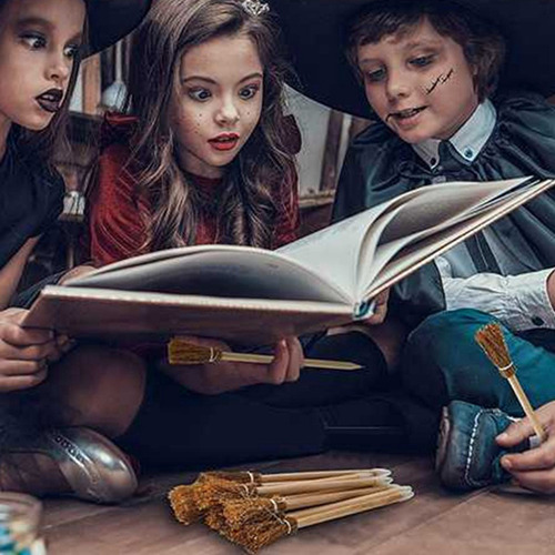 100 Lápices De Escoba De Bruja Para Halloween Broomstick Bal