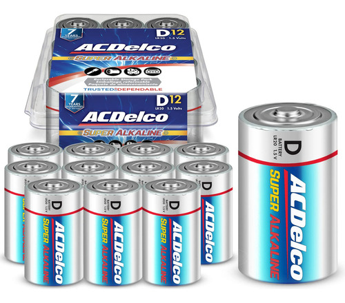 Acdelco C - Pilas Alcalinas, Ac262, Bateria D, 12-paquete, 1