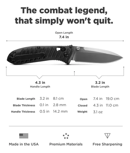 Cuchillo Táctico Benchmade Mini Presidio Ii 575-1 Con Mango