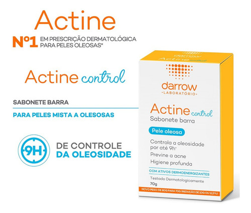 Jabón En Barra Actine Darrow Control 70 G Piel Mixta A Grasa