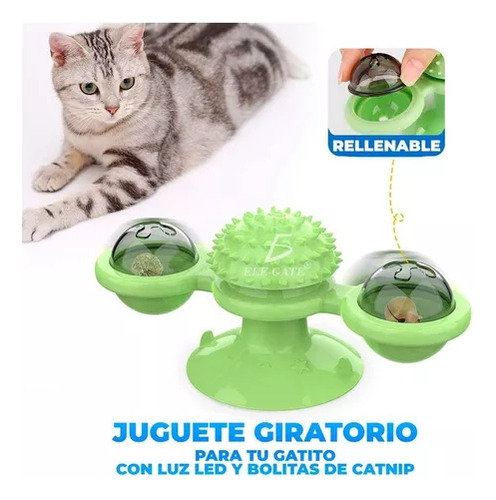 Juguetes Torre Placa Giratoria De Masticar Para Gato Verde/Amarillo Ele-Gate
