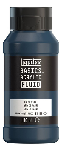 Tinta Acrílica Liquitex Basics Fluid 118ml Paynes Grey