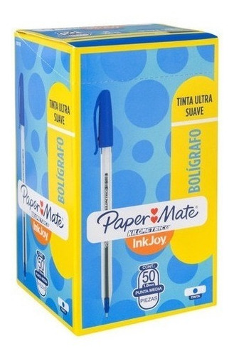 Lápiz Pasta Kilometrico Punta Med Azul Caja 50 Un Paper-mate