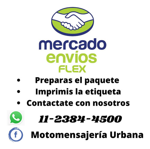 Imagen 2 de 10 de Mensajería En Moto Motomensajería Mercado Envíos Flex Caba