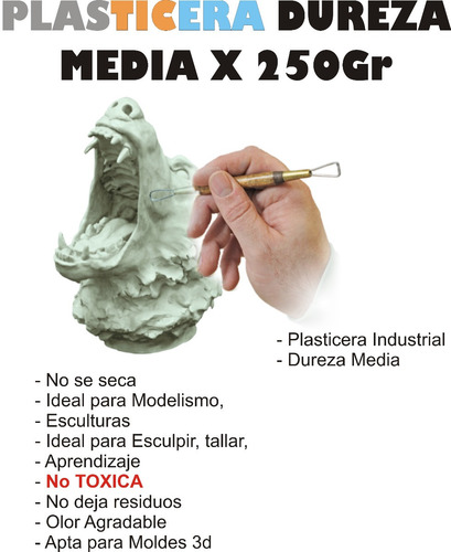 Plasticera Industrial Media X 250gr Esculturas Moldes