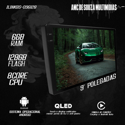 Multimidia Tucson 06/16 9p Octacore Carplay 6gb 128gb Adak
